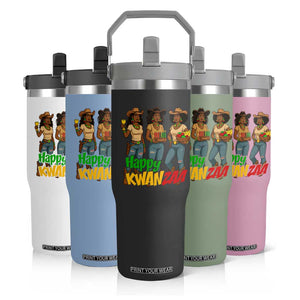 Happy Kwanzaa Cowgirl Flip Straw Tumbler Festival Of Lights African Heritage Gift TS12 Print Your Wear