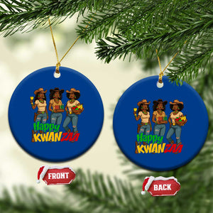 Happy Kwanzaa Cowgirl Ceramic Ornament Festival Of Lights African Heritage Gift - Print Your Wear