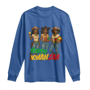 Happy Kwanzaa Cowgirl Long Sleeve Shirt Festival Of Lights African Heritage Gift - Print Your Wear