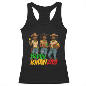 Happy Kwanzaa Cowgirl Racerback Tank Top Festival Of Lights African Heritage Gift - Print Your Wear