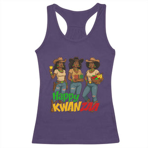 Happy Kwanzaa Cowgirl Racerback Tank Top Festival Of Lights African Heritage Gift - Print Your Wear