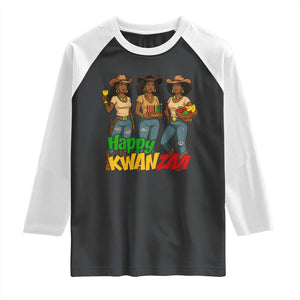 Happy Kwanzaa Cowgirl Raglan Shirt Festival Of Lights African Heritage Gift - Print Your Wear