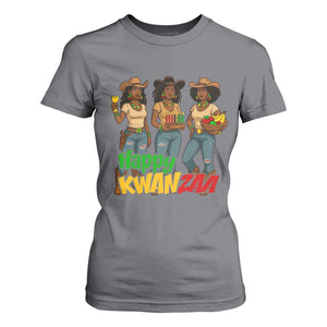 Happy Kwanzaa Cowgirl T Shirt For Women Festival Of Lights African Heritage Gift TS12 Charcoal Print Your Wear
