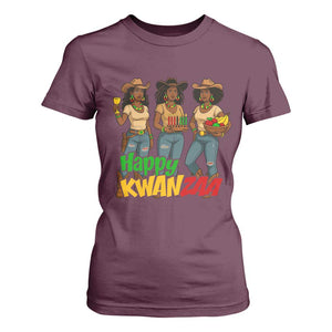 Happy Kwanzaa Cowgirl T Shirt For Women Festival Of Lights African Heritage Gift TS12 Maroon Print Your Wear