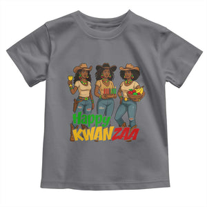 Happy Kwanzaa Cowgirl Toddler T Shirt Festival Of Lights African Heritage Gift TS12 Charcoal Print Your Wear