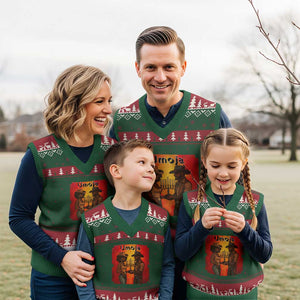 Kwanzaa Umoja Togetherness V-Neck Knit Sweater Vest Cowboy Cowgirl African Heritage Gift TS12 Red Green Print Your Wear