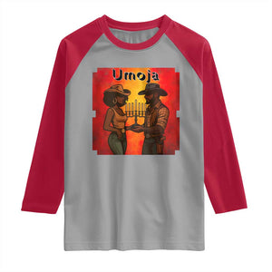 Kwanzaa Umoja Togetherness Raglan Shirt Cowboy Cowgirl African Heritage Gift - Print Your Wear