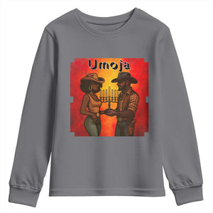 Kwanzaa Umoja Togetherness Youth Sweatshirt Cowboy Cowgirl African Heritage Gift TS12 Charcoal Print Your Wear