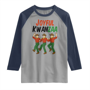 Joyful Kwanzaa Cowboy Raglan Shirt Festival Of Lights African Heritage Gift TS12 Sport Gray Navy Print Your Wear