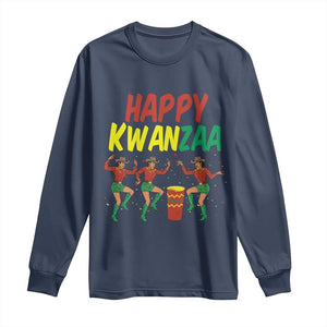Joyful Kwanzaa Cowgirl Dance Long Sleeve Shirt African Heritage Festival Gift TS12 Navy Print Your Wear