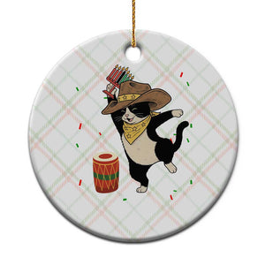Funny Kwanzaa Cowcat Dance Ceramic Ornament Festival Of Lights African Heritage Gift - Print Your Wear