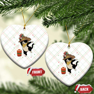 Funny Kwanzaa Cowcat Dance Ceramic Ornament Festival Of Lights African Heritage Gift - Print Your Wear