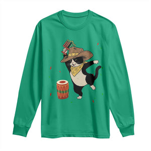 Funny Kwanzaa Cowcat Dance Long Sleeve Shirt Festival Of Lights African Heritage Gift - Print Your Wear