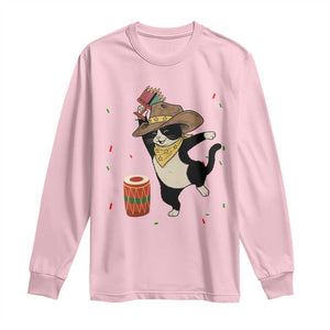 Funny Kwanzaa Cowcat Dance Long Sleeve Shirt Festival Of Lights African Heritage Gift - Print Your Wear