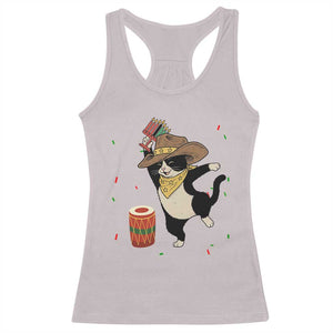 Funny Kwanzaa Cowcat Dance Racerback Tank Top Festival Of Lights African Heritage Gift - Print Your Wear