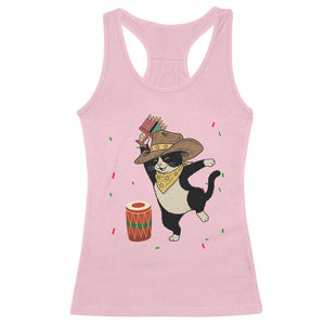 Funny Kwanzaa Cowcat Dance Racerback Tank Top Festival Of Lights African Heritage Gift - Print Your Wear