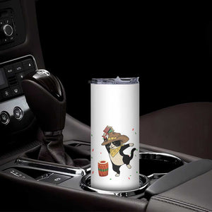 Funny Kwanzaa Cowcat Dance Skinny Tumbler Festival Of Lights African Heritage Gift - Print Your Wear