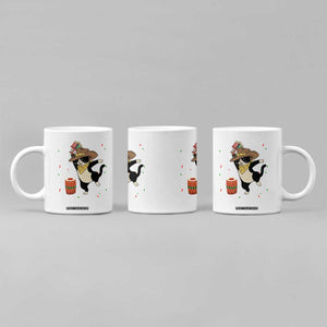 Funny Kwanzaa Cowcat Dance Coffee Mug Festival Of Lights African Heritage Gift - Print Your Wear