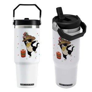 Funny Kwanzaa Cowcat Dance Flip Straw Tumbler Festival Of Lights African Heritage Gift - Print Your Wear