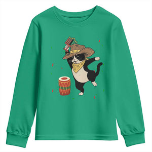 Funny Kwanzaa Cowcat Dance Youth Sweatshirt Festival Of Lights African Heritage Gift - Print Your Wear