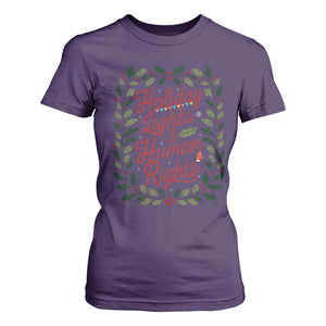 Holiday Lights And Human Rights T Shirt For Women Christmas Activists Freedom Gift TS12 Purple Print Your Wear