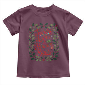 Holiday Lights And Human Rights Toddler T Shirt Christmas Activists Freedom Gift TS12 Maroon Print Your Wear