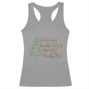 Xmas Holiday Lights And Human Rights Racerback Tank Top Equality Supporter Gift TS12 Sport Gray Print Your Wear