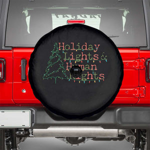 Xmas Holiday Lights And Human Rights Spare Tire Cover Equality Supporter Gift TS12 Black Print Your Wear