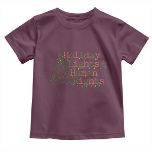 Xmas Holiday Lights And Human Rights Toddler T Shirt Equality Supporter Gift TS12 Maroon Print Your Wear