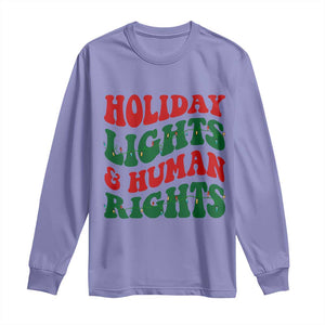 Holiday Lights And Human Rights Long Sleeve Shirt Supporter Gift For Civil Rights TS12 Violet Print Your Wear