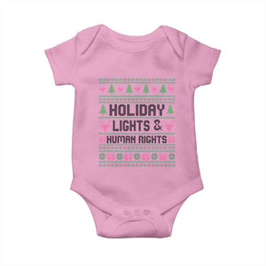 Christmas Lights For Human Rights Baby Onesie Equality Supporter Gift TS12 Light Pink Print Your Wear