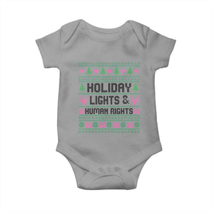 Christmas Lights For Human Rights Baby Onesie Equality Supporter Gift TS12 Sport Gray Print Your Wear