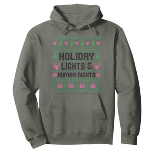 Christmas Lights For Human Rights Hoodie Equality Supporter Gift TS12 Military Green Print Your Wear