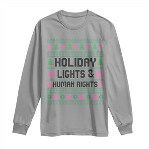 Christmas Lights For Human Rights Long Sleeve Shirt Equality Supporter Gift TS12 Sport Gray Print Your Wear