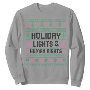 Christmas Lights For Human Rights Sweatshirt Equality Supporter Gift TS12 Sport Gray Print Your Wear