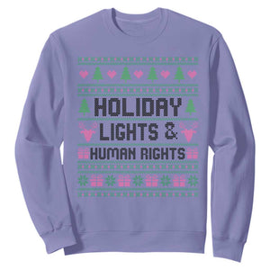 Christmas Lights For Human Rights Sweatshirt Equality Supporter Gift TS12 Violet Print Your Wear