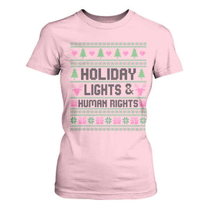Christmas Lights For Human Rights T Shirt For Women Equality Supporter Gift TS12 Light Pink Print Your Wear