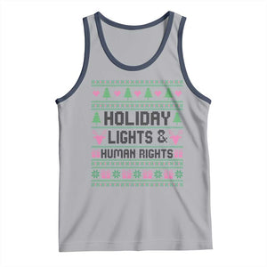 Christmas Lights For Human Rights Tank Top Equality Supporter Gift TS12 Athletic Heather Navy Print Your Wear