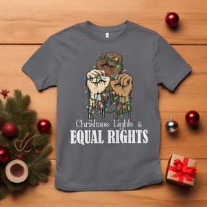 Christmas Lights And Equal Rights T Shirt Diversity Xmas Gift TS12 Charcoal Print Your Wear