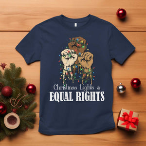 Christmas Lights And Equal Rights T Shirt Diversity Xmas Gift TS12 Navy Print Your Wear