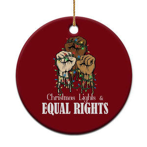 Christmas Lights And Equal Rights Ceramic Ornament Diversity Xmas Gift TS12 1pc Red Print Your Wear