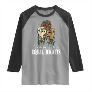 Christmas Lights And Equal Rights Raglan Shirt Diversity Xmas Gift TS12 Sport Gray Black Print Your Wear