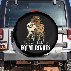 Christmas Lights And Equal Rights Spare Tire Cover Diversity Xmas Gift TS12 No hole Black Print Your Wear