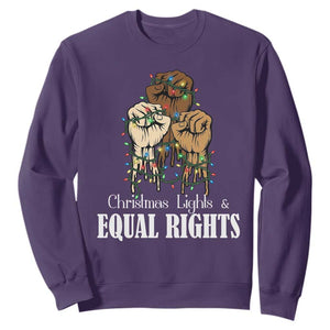Christmas Lights And Equal Rights Sweatshirt Diversity Xmas Gift TS12 Purple Print Your Wear