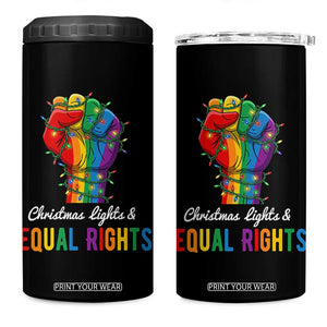 Christmas Lights Equal Rights 4 in 1 Can Cooler Tumbler LGBT Hands Supporter Gift TS12 One Size: 16 oz Black Print Your Wear