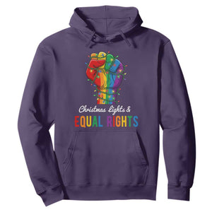 Christmas Lights Equal Rights Hoodie LGBT Hands Supporter Gift TS12 Purple Print Your Wear