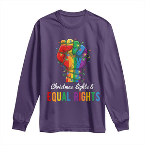 Christmas Lights Equal Rights Long Sleeve Shirt LGBT Hands Supporter Gift TS12 Purple Print Your Wear