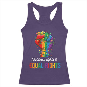 Christmas Lights Equal Rights Racerback Tank Top LGBT Hands Supporter Gift TS12 Purple Print Your Wear