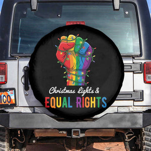 Christmas Lights Equal Rights Spare Tire Cover LGBT Hands Supporter Gift TS12 No hole Black Print Your Wear