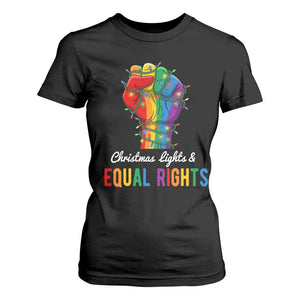 Christmas Lights Equal Rights T Shirt For Women LGBT Hands Supporter Gift TS12 Black Print Your Wear